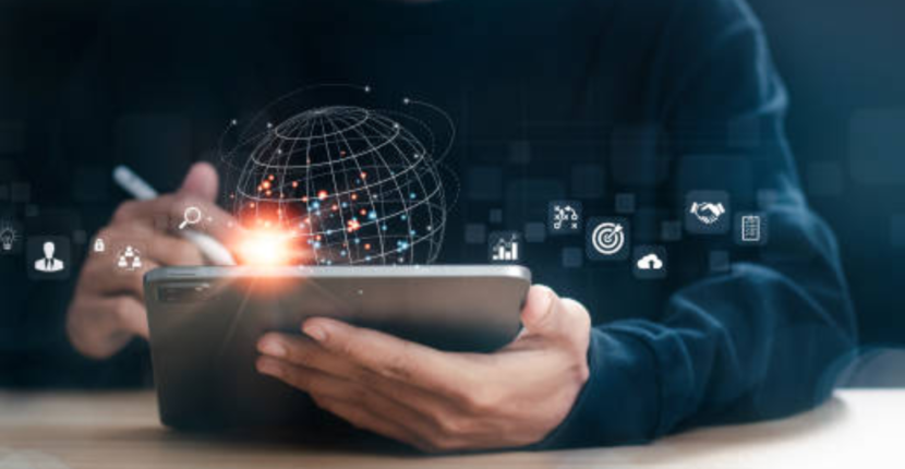 US and UK small business owners video conferencing with a digital marketing team in India.